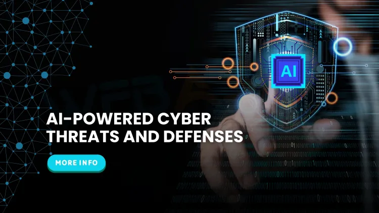 How are AI-powered cyber threats evolving and how is defensive AI used to stop them?