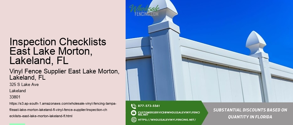Inspection Checklists East Lake Morton, Lakeland, FL