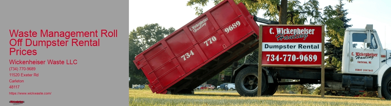 Waste Management Roll Off Dumpster Rental Prices