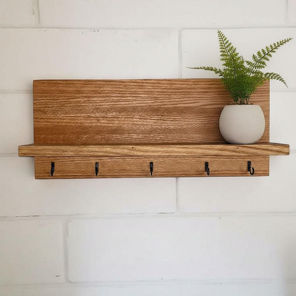 Solid wood wall mount Key stand