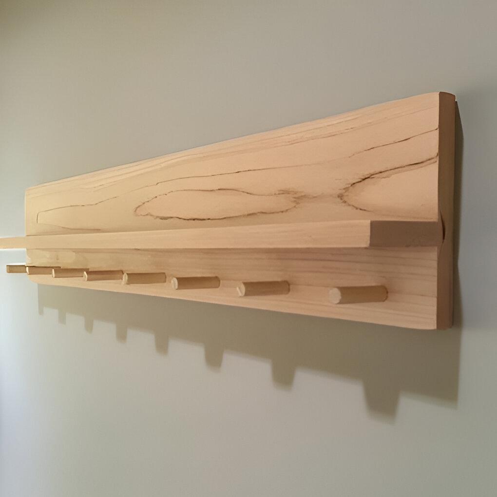 Wall-Mounted Wooden Hook Rack