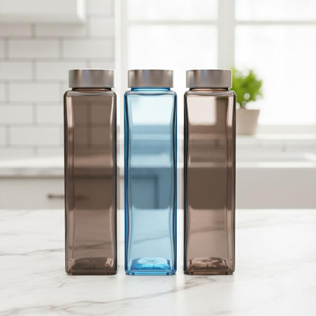 Square-Cut Bottle With Rounded Lid