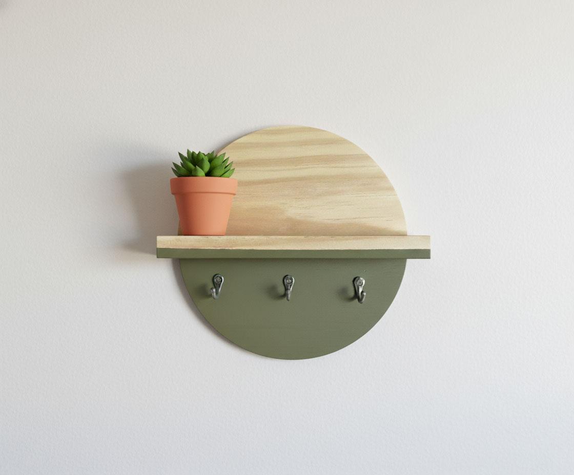 Two-Tone Circular Entryway Key Rack