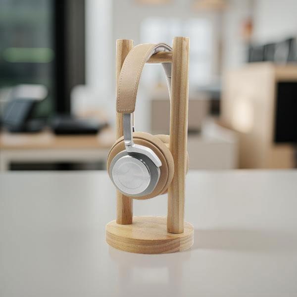 Wooden Headphone Display Rack - Rounded Bottom