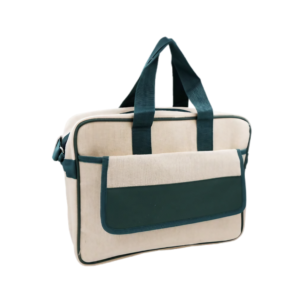 Simple Green,Cream Jute Corporate Laptop Bag
