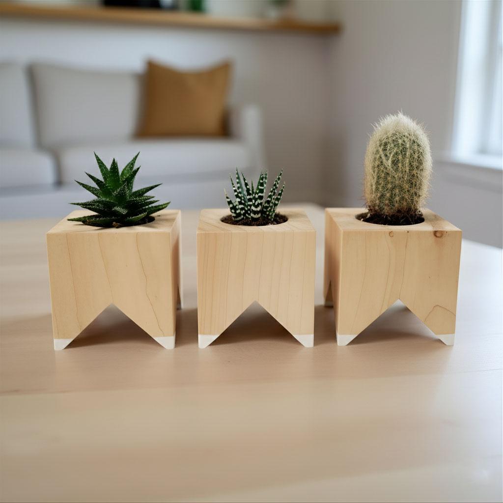 Trio Collection Of Wooden Planters