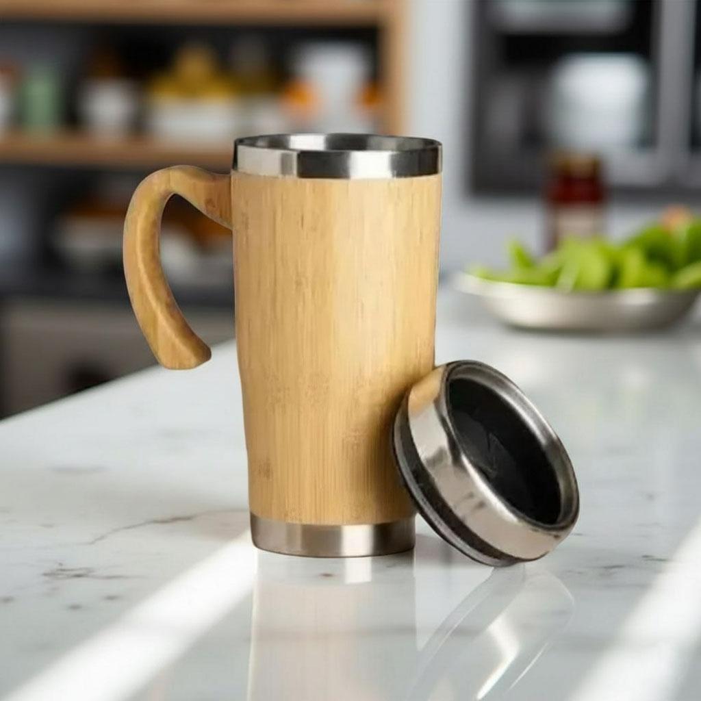 Bamboo Vacuum Flask Coffee Cup