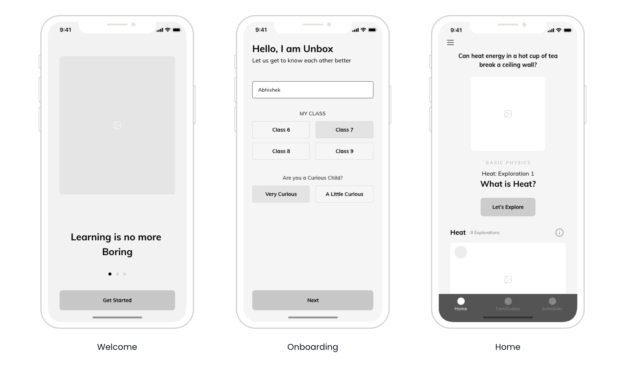 OpenDoor Education Wireframes 1