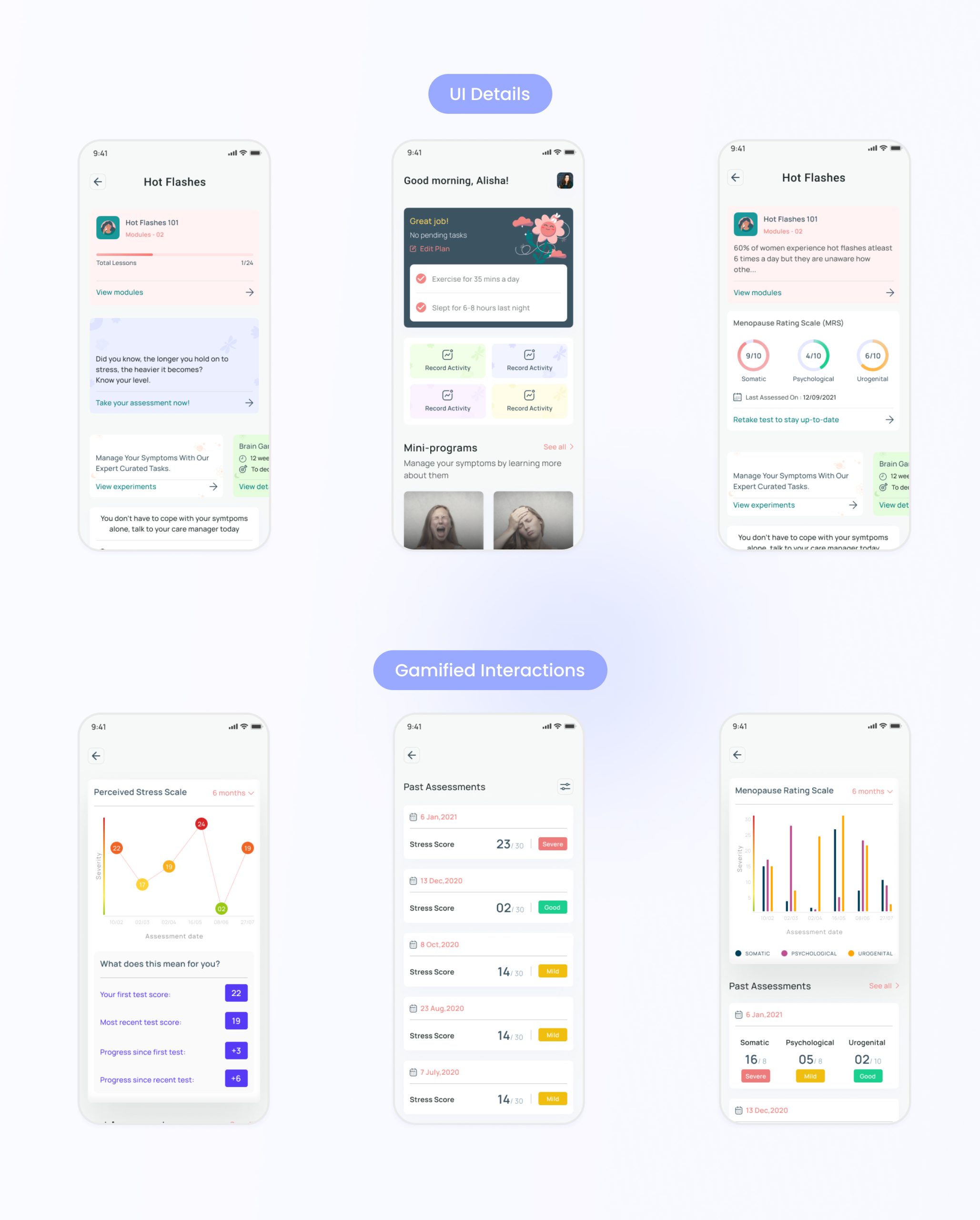 Elda Health UI Screens | Yellowchalk Design