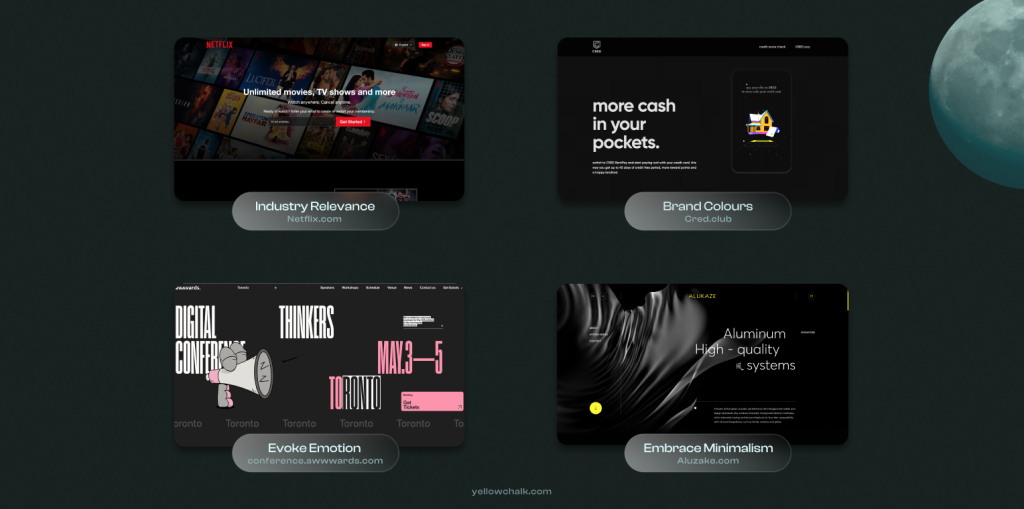 Examples of websites using dark mode | Yellowchalk