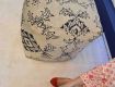 Traditional Ottoman White & Blue Pouf Jacquard of size 18by18by18 Inch Square Floor seating Pouffe Bean ball stuffed