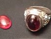Natural Original Rare Blood Red Agate Aqeeq Stone and Mens Ring