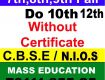 Nios 10th & 12th Class Admission Open for Stream 1 Block 2