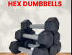 2.5Kg Rubber Coated Hex Dumbbells Set 2 Pair