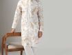 Off-White kurta with elegant resham embroidery