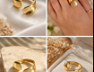 Gold Finish Adjustable Ring for Women Anti Tarnish Design