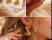 Gold Finish Textured Earrings for Women