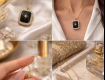Designer Black Onyx Pendant Necklace for Women Gold Finish