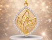 1.610 Gram Lightweight Designer Gold Pendant for Women - Famous Jeweller showroom in Jaipur