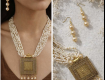 Gold Look Pearl Pendant Necklace Set for Wedding & Festive Wear