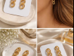 Elegant Golden Link Luxe Drop Earrings for Women | Trendy Fashion Jewellery