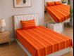 Handloom Cotton Bedsheet with Pillow Covers Orange