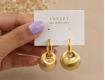 Minimalist Gold Dome Drop Earrings for Women | Anti Tarnish Everyday Wear Jewellery