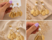 Gold Leaf Pearl Drop Earrings for Women | Anti Tarnish Statement Party Wear Jewellery