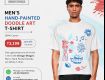 Men's Hand-Painted Doodle Art T-Shirt | 100% Cotton | Design Dhaga