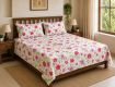 Pink Hand Block Print Cotton Bedsheet with Two Pillow Covers