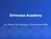 Best CA, CMA & CS Coaching Institute in Chennai - Srinivasa Academy