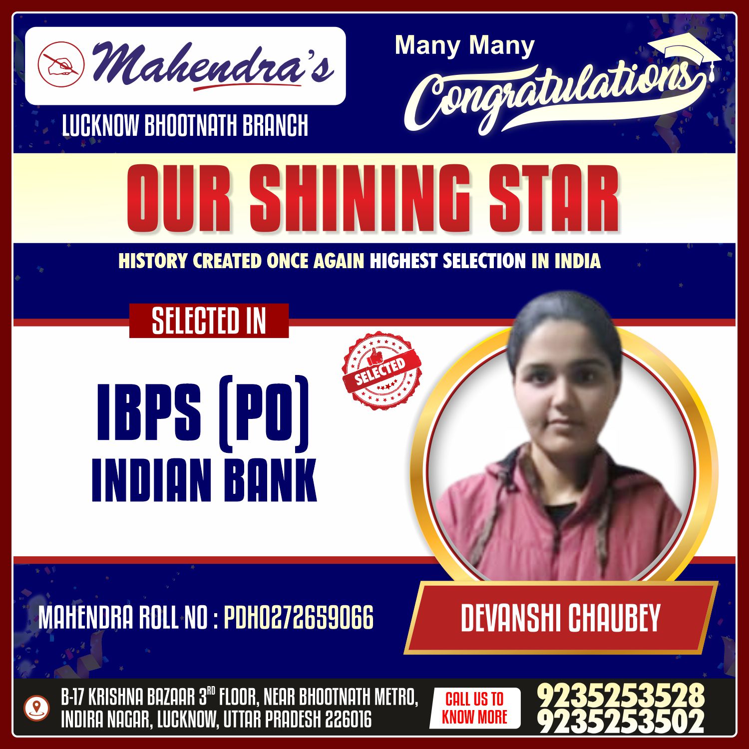 Mahendra's Latest Successful Candidates attachment 19