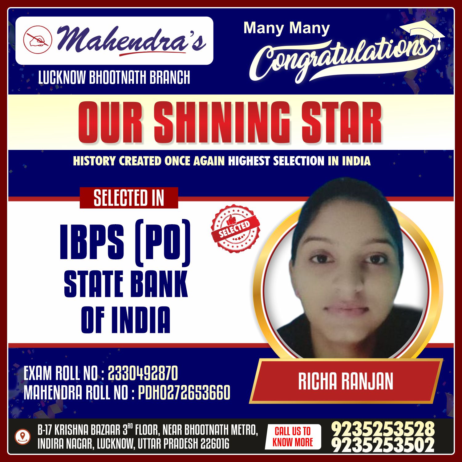 Mahendra's Latest Successful Candidates attachment 21