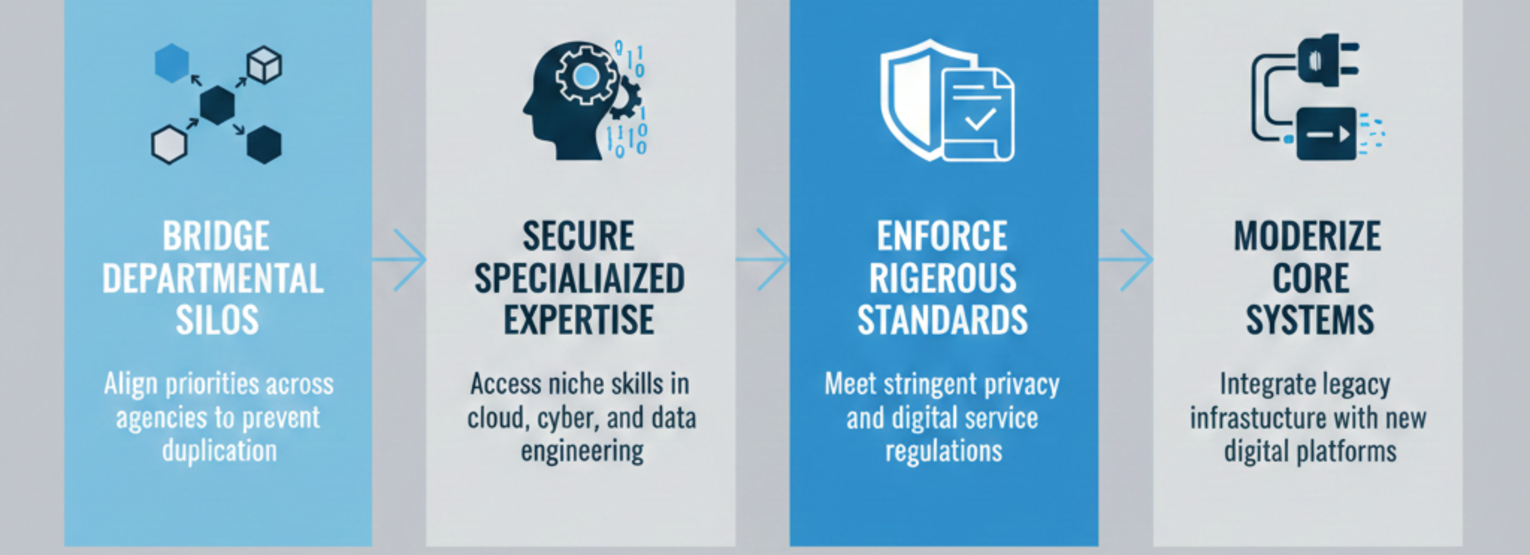 Digital transformation in government services showing online public services and citizen engagement across platforms.