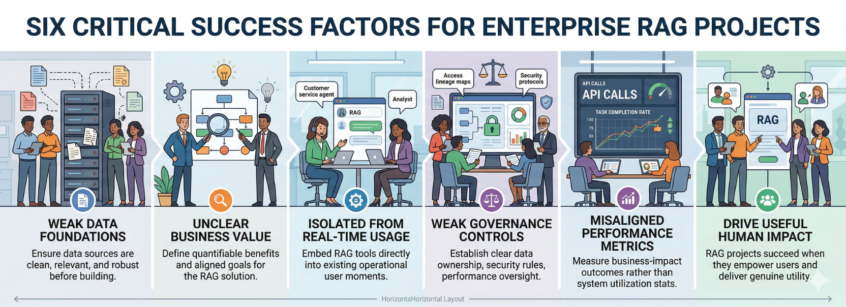 AI RAG project success strategy covering data quality, business value, and operational integration