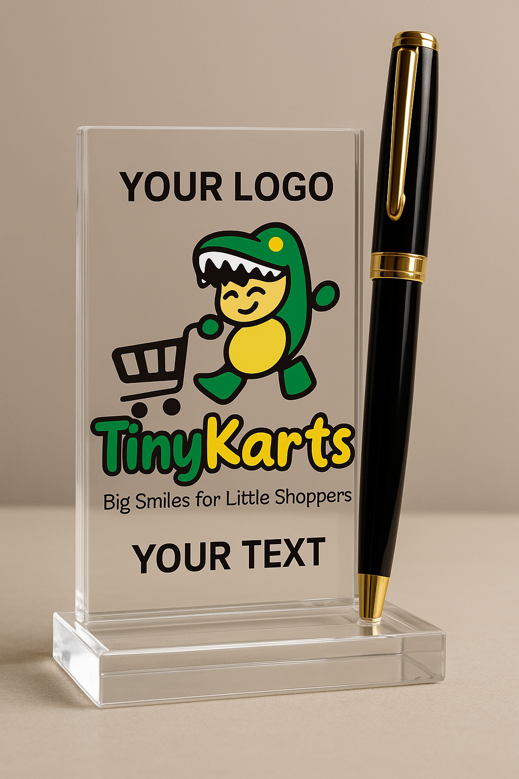 Custom Acrylic Pen Stand with Logo & Personalized Text – Elegant Desk Organizer