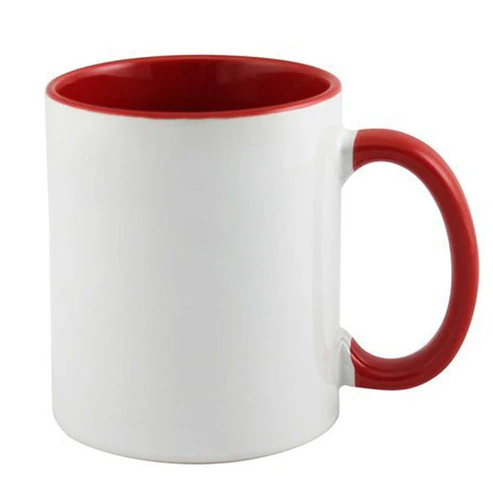Customizable Red Handle Ceramic Mug 1