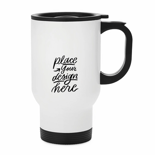 14oz Stainless Steel Travel Mug - White 1