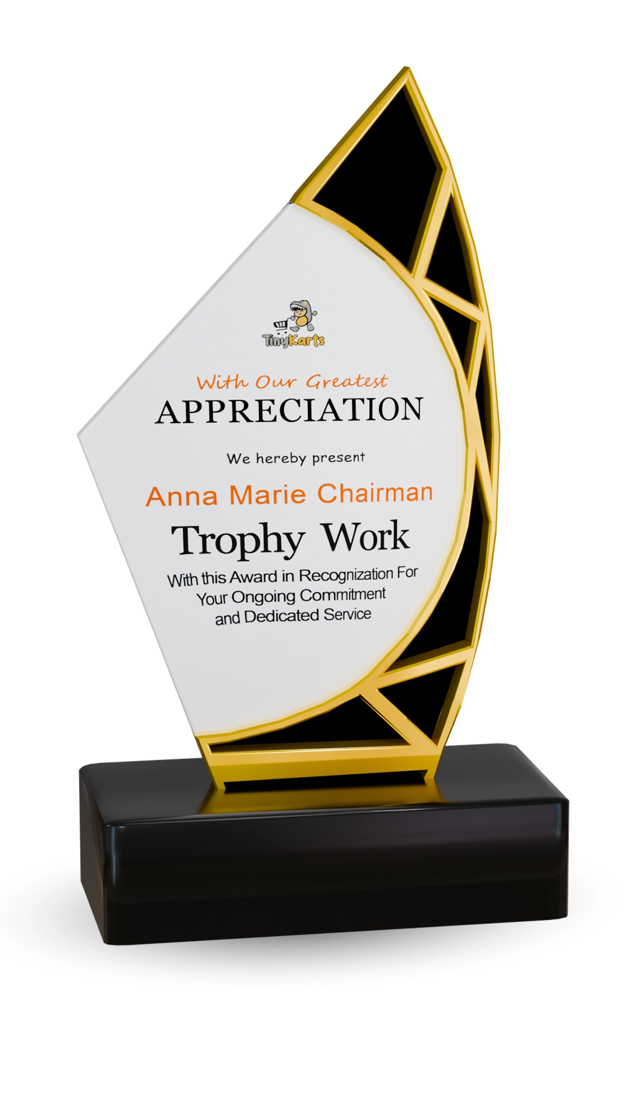 Golden Edge Acrylic Appreciation Award – Customizable Corporate Memento 1