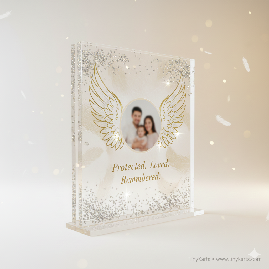 Angel Wings Memory Glitter Acrylic Frame 1