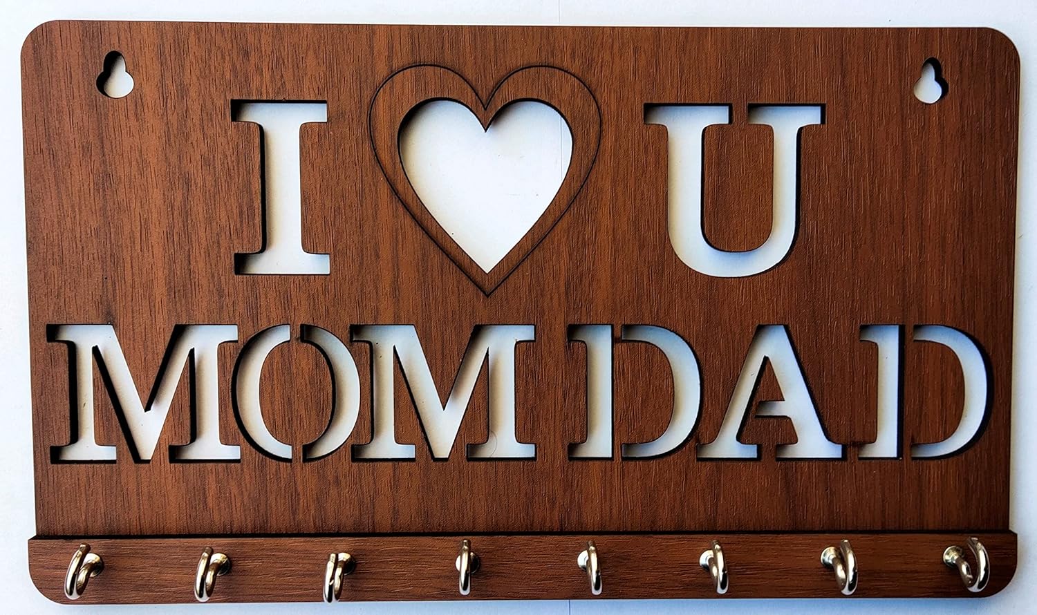 i love you mom dad-wooden wall key holder 1