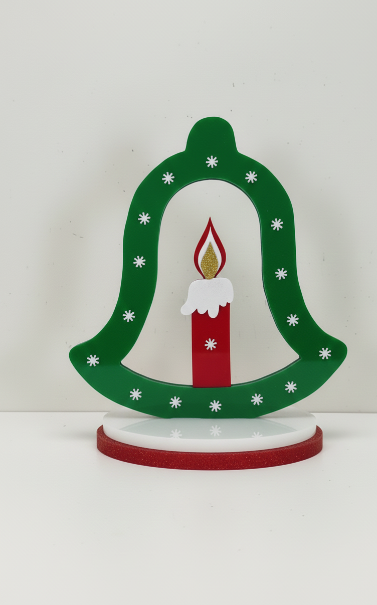 Christmas Bell Candle Tabletop Acrylic Decor 1