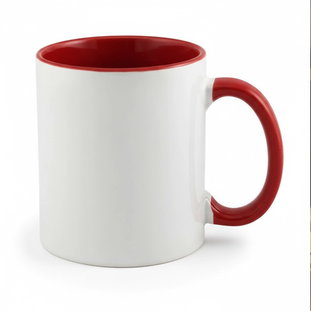 Customizable Red Handle Ceramic Mug 1