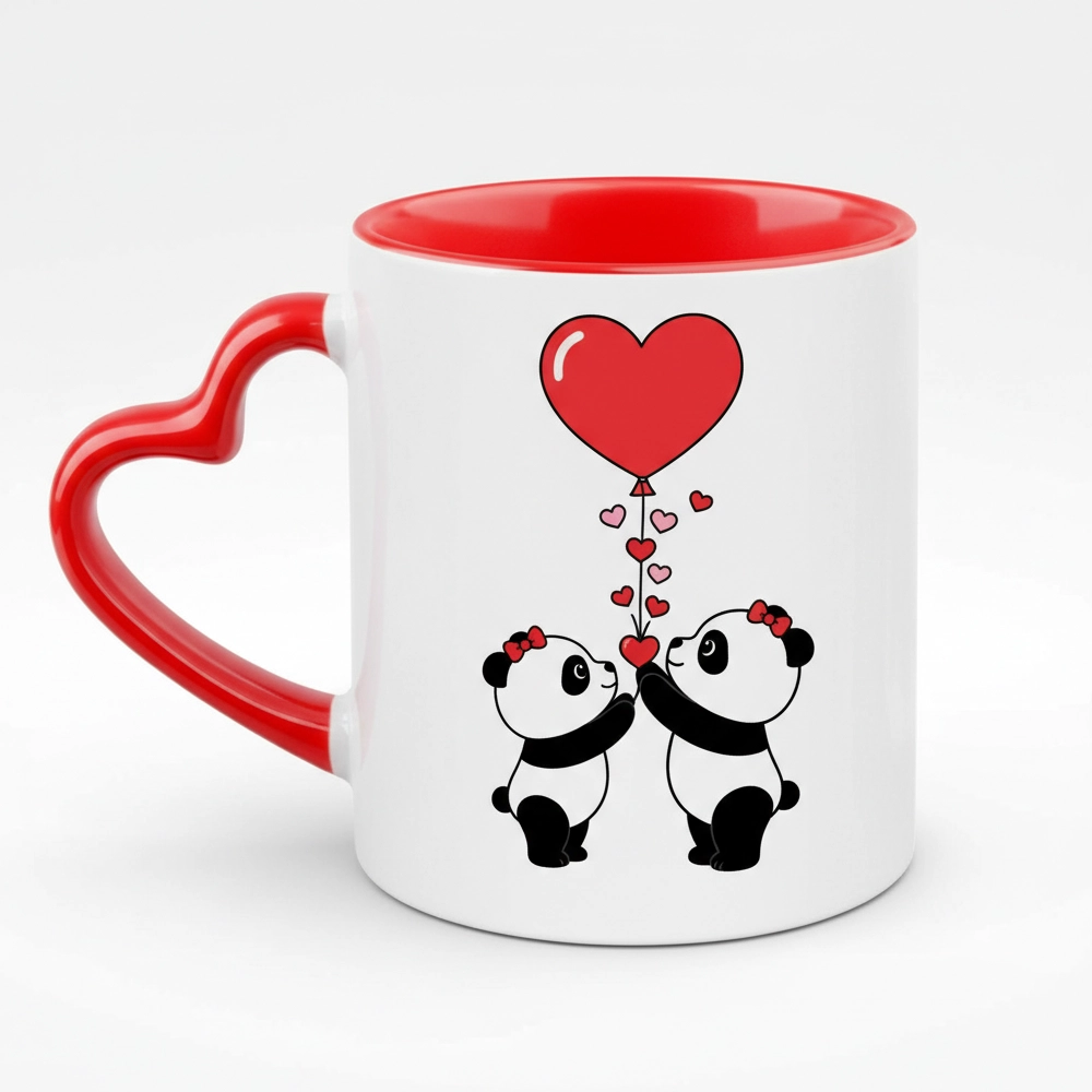 3 Tone Heart Mug - Red 1