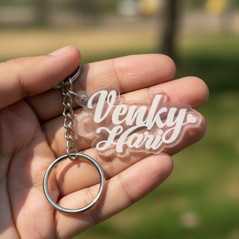 Acrylic Name Cutting Keychain with Your Name 1