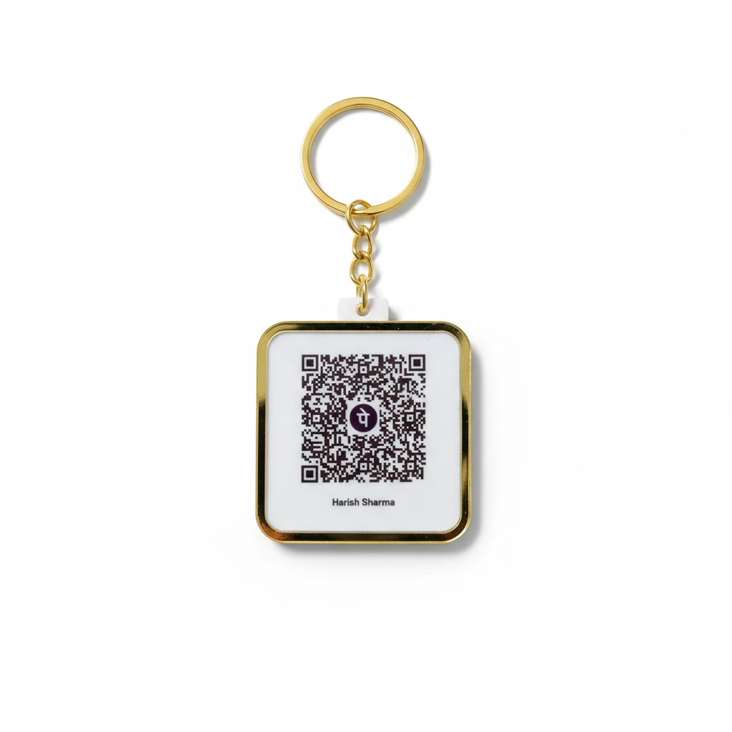 premium customizable UPI QR code keychain 1