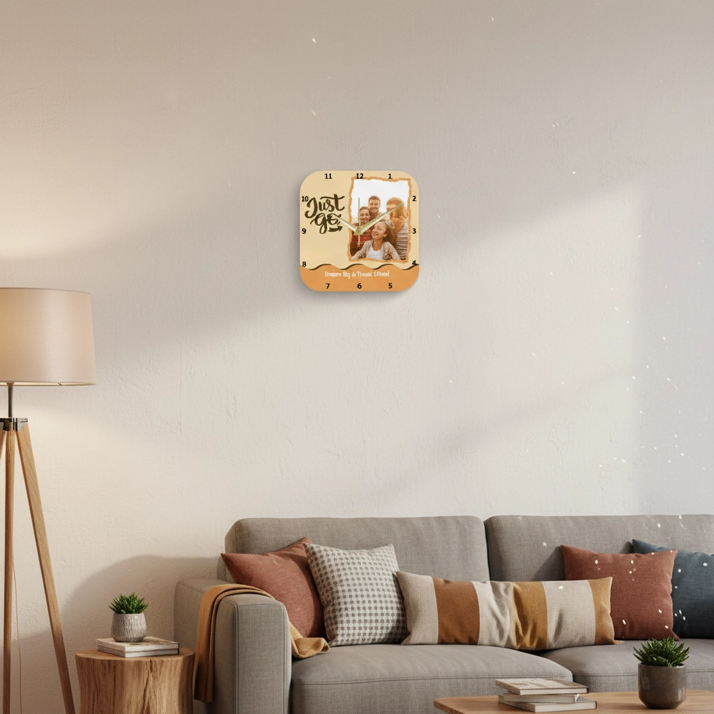 Custom Photo Wall Clock for Home & Office