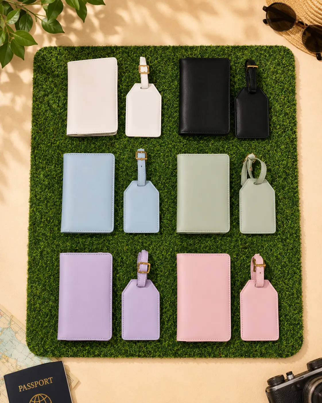 Premium Leather Passport Cover & Luggage Tag
