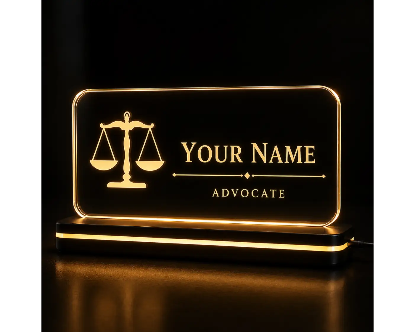 Personalized LED Acrylic Desk Name Board