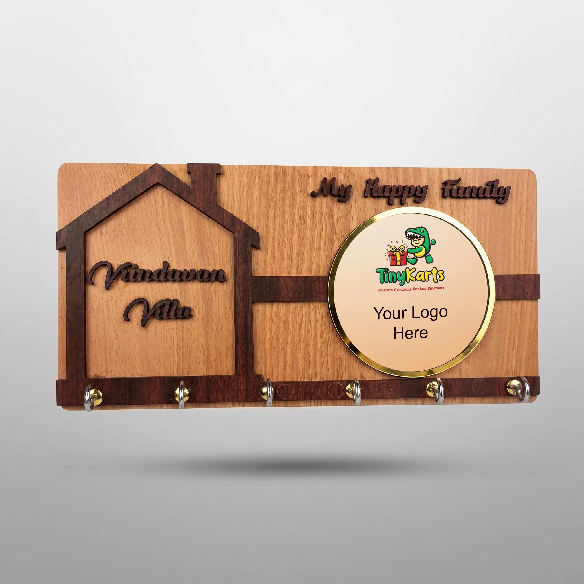 Home Keys Wooden Key Holder